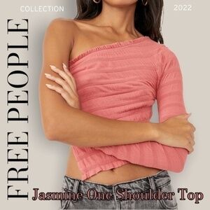 FREE PEOPLE Jasmine One Shoulder One Sleeved Asymmetrical Cotton Top/LG NWT